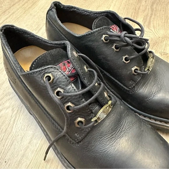 Woolrich Black Leather Men's Lug Sole Boots